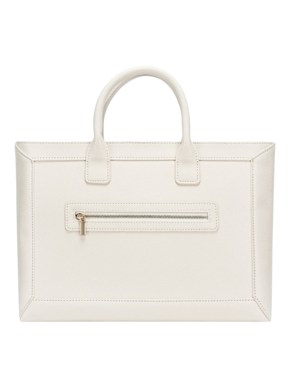 NWT Daisy Rose Tote Shoulder Bag with Front Zipper - Cream - Vegan Leather
